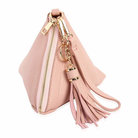 Triangle Vegan Leather Wristlet Clutch Purse Handbag - Pyramid Evening ^_^ - Picture 1 of 6